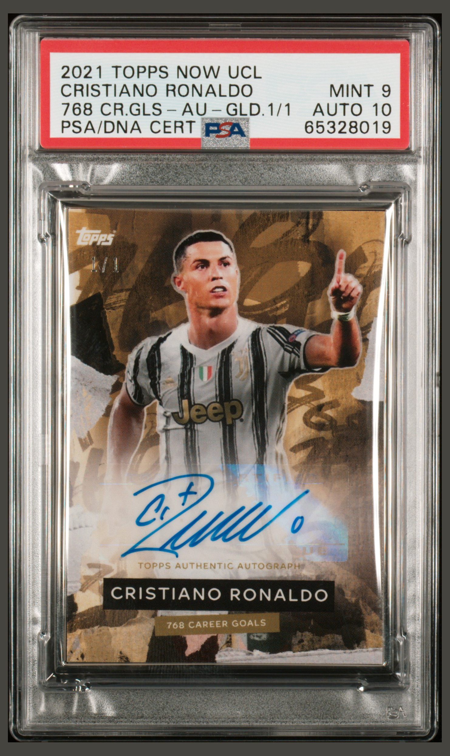 2021 TOPPS NOW UCL 768 CAREER GOALS CRISTIANO RONALDO PSA10